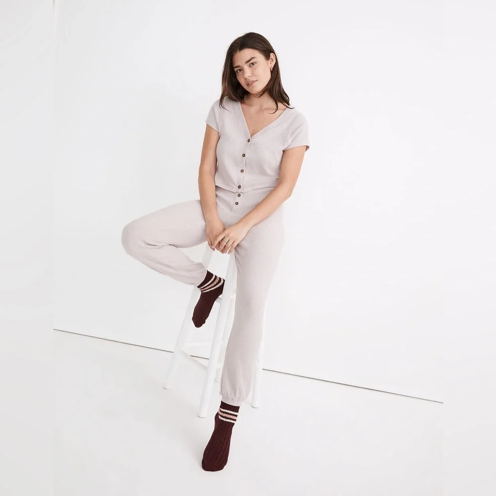 Madewell Waffle Knit Jogger Pajama Pants - Picture 5 of 10